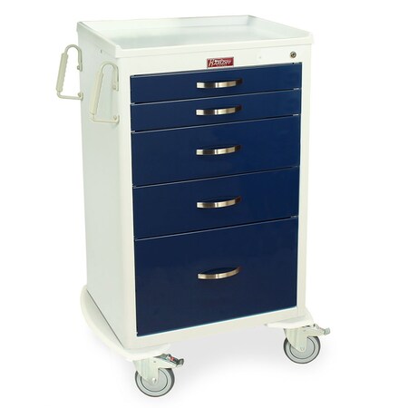 Harloff Tall Anesthesia Cart, Medium Width, Five Drawers, Standard Key Lock MDS2430K15